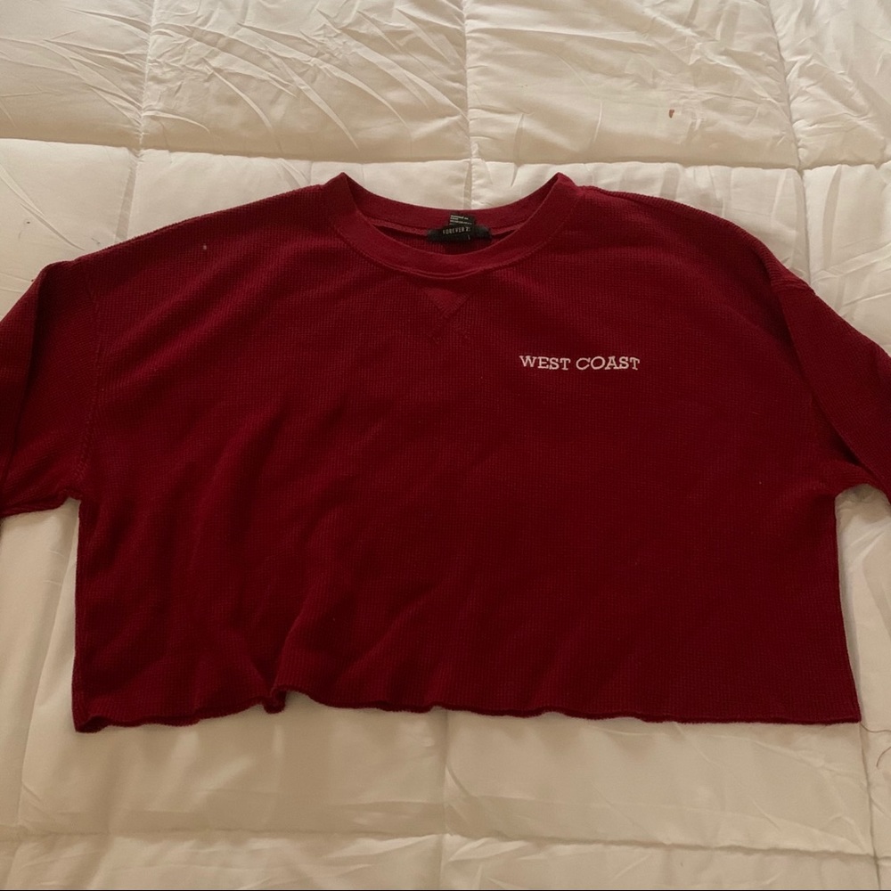 Red Cropped Long Sleeve